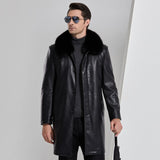 Faux  Leather Jacket w/ Fur Collar