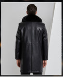 Faux  Leather Jacket w/ Fur Collar