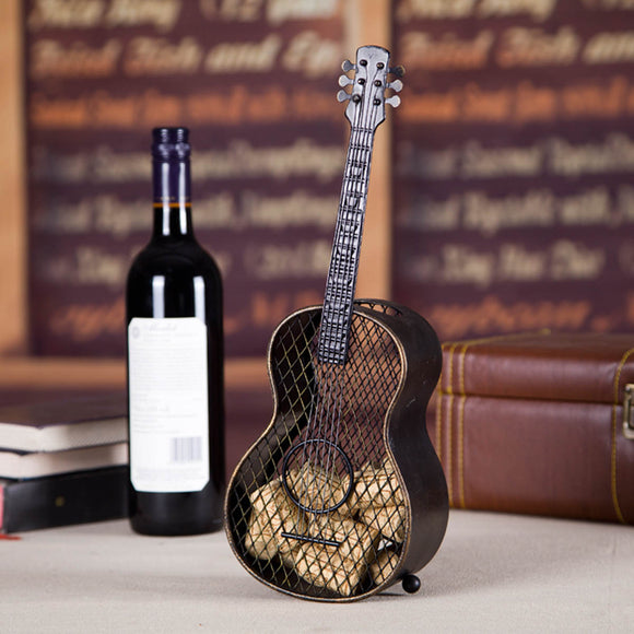 Guitar wine cork container