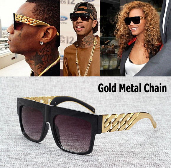 Gafas de sol de metal dorado inspiradas en celebridades