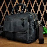 Bolso para portátil de piel auténtica.