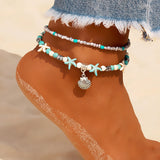 Vintage Shell Beads Anklets
